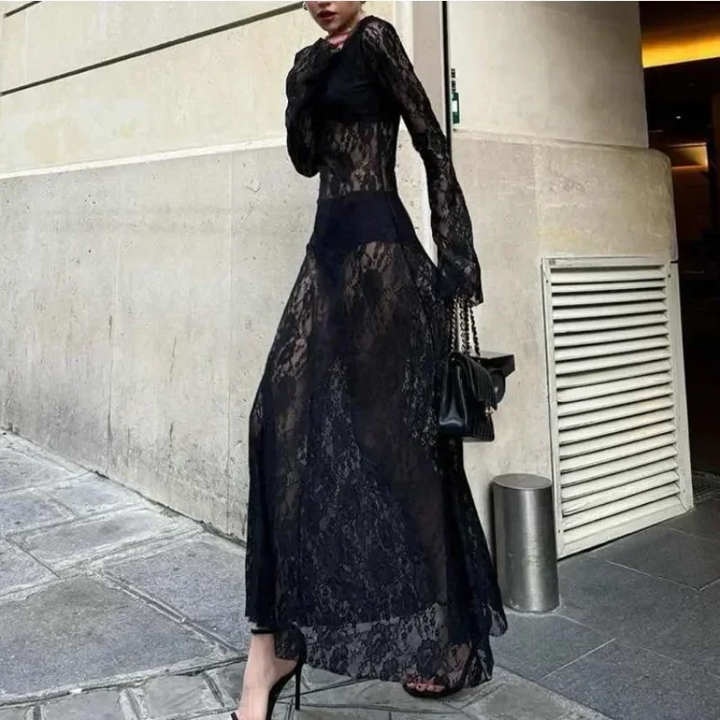 Ночная клубная одежда платье для выпускного вечера 2024 женское кружевное длинное