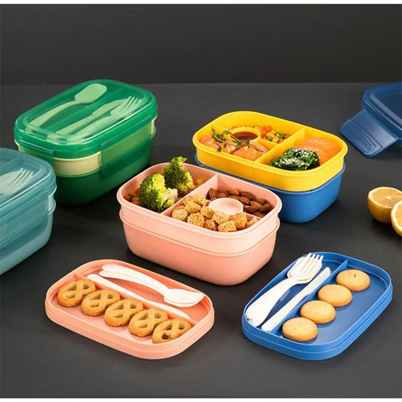 

Office Worker Bento Box School/work/dormitory/picnic Food Container Students Fruit Sauce Microwave Heating Lunch Box 1900ml