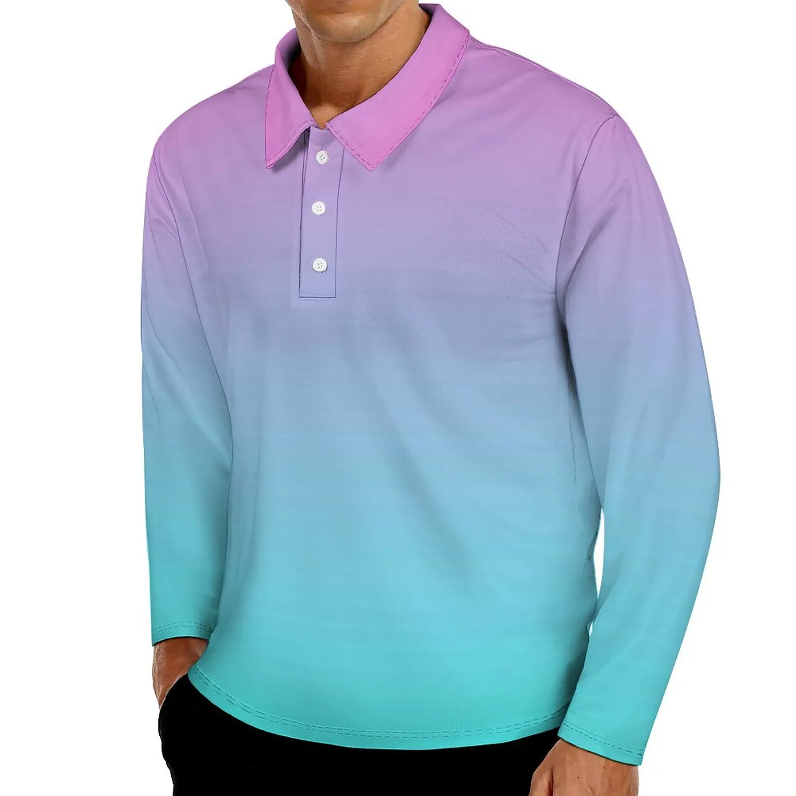 

Рубашка-поло женская оверсайз с длинным рукавом и абстрактным принтом