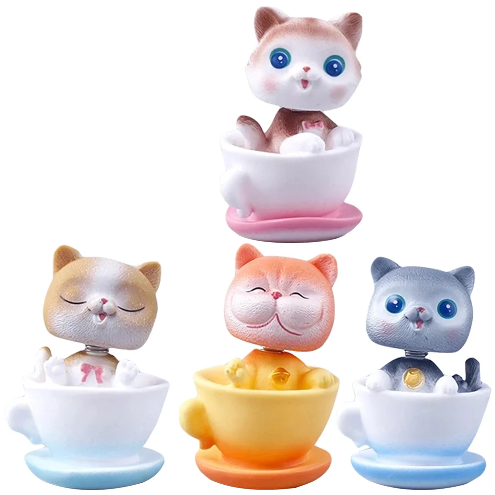 

Cat Figurines Miniature Cat Figurines Shake Your Head Cute Cat Vinyl Miniature Cat Figurines Cat Figure Child