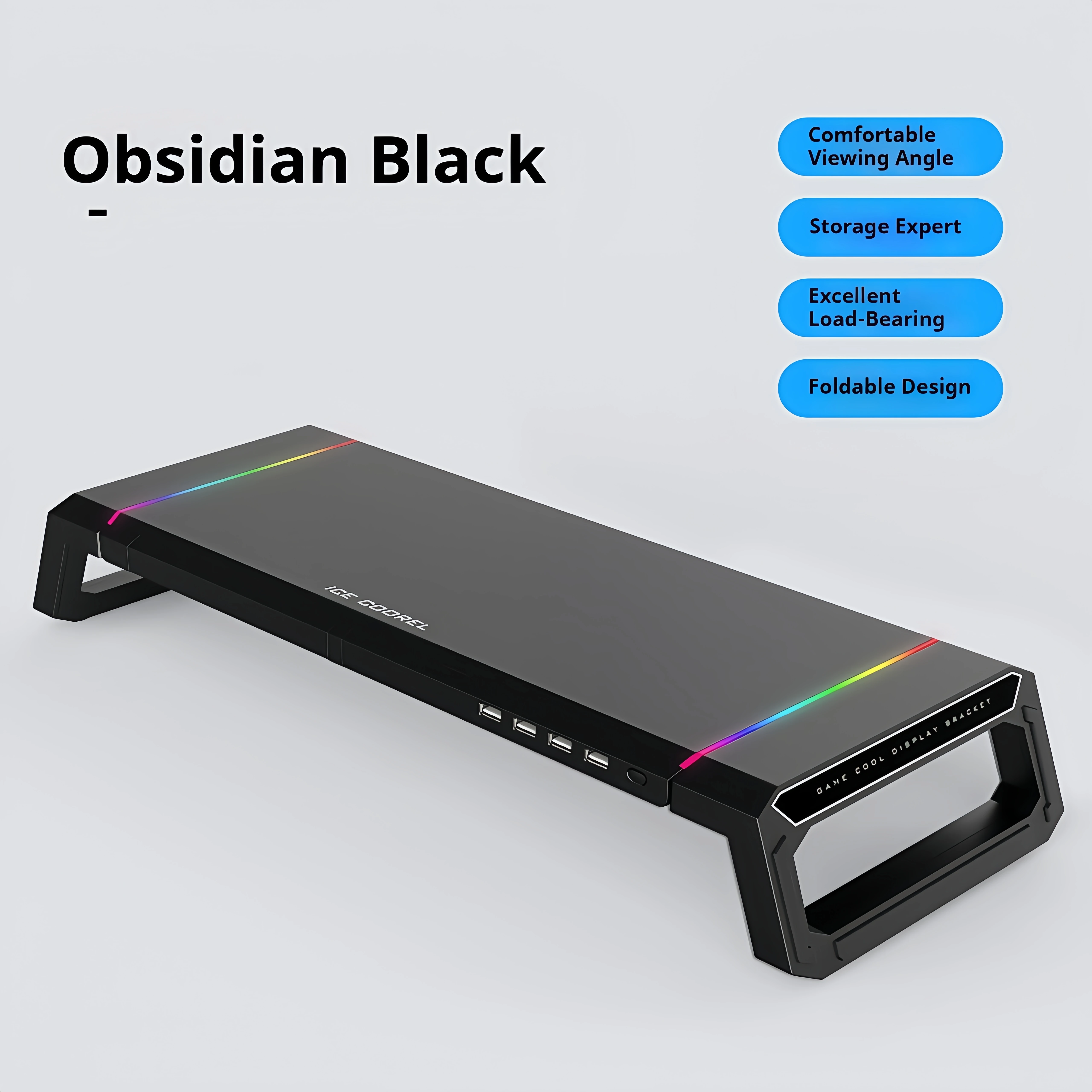 Фото Новинка, подставка для монитора ПК с 4 портами USB, 7 цветов, подставка для монитора для ноутбука с поддержкой быстрой зарядки USB 3,0 кронштейн для монитора №1