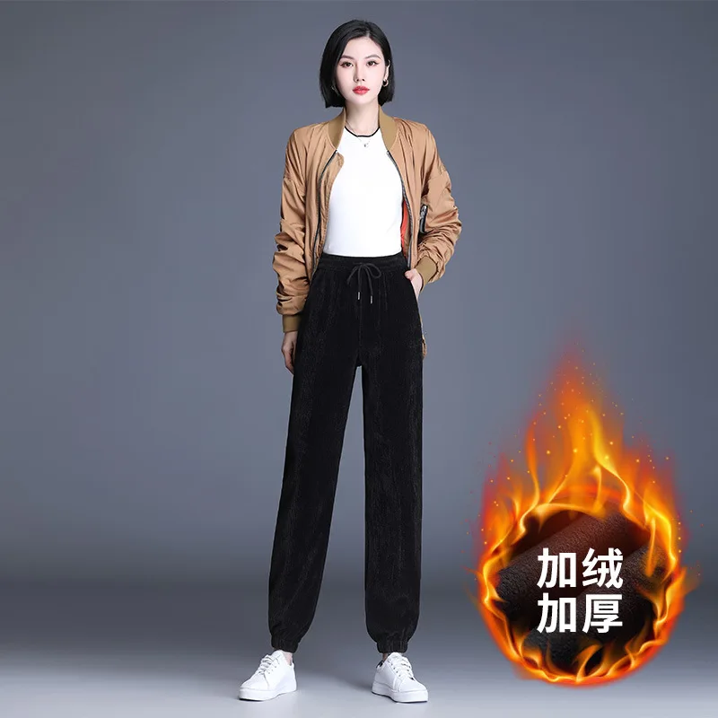 

Chenille Corduroy Trousers for Women In Autumn and Winter with High Waist and Drooping Feeling Loose Plush Extended Casual Pants