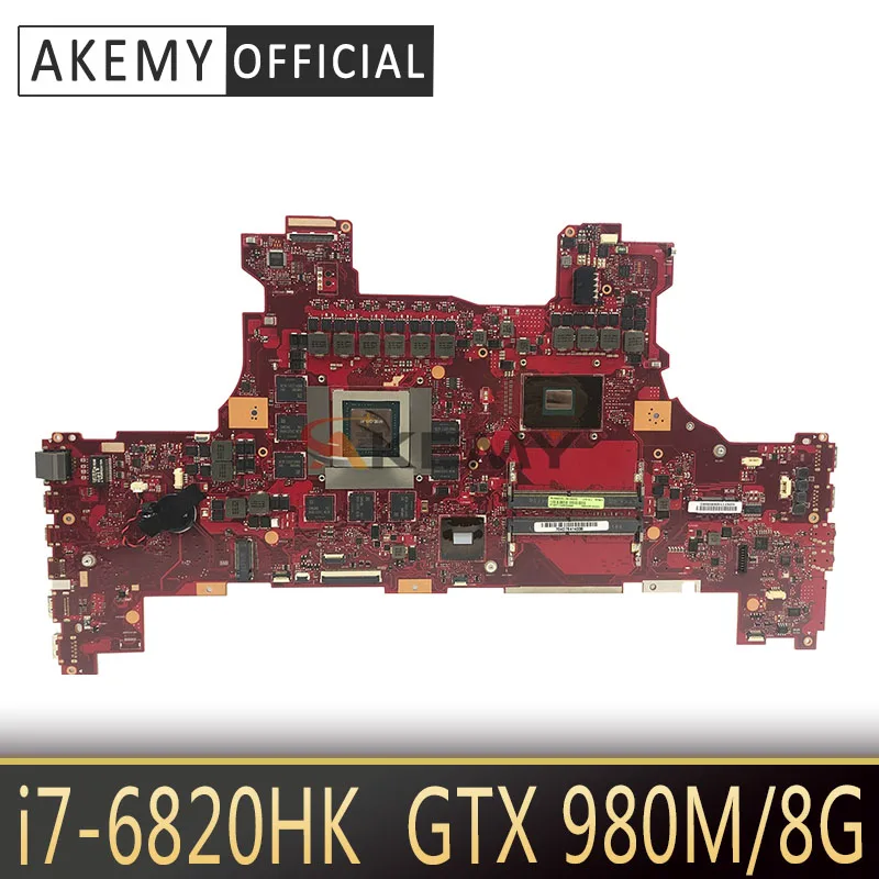

SAMXINNO GX701VO Motherboard For For For Asus ROG GX701 GX701V GX701VO Laotop Mainboard with I7-6820HK GTX 980M/8G