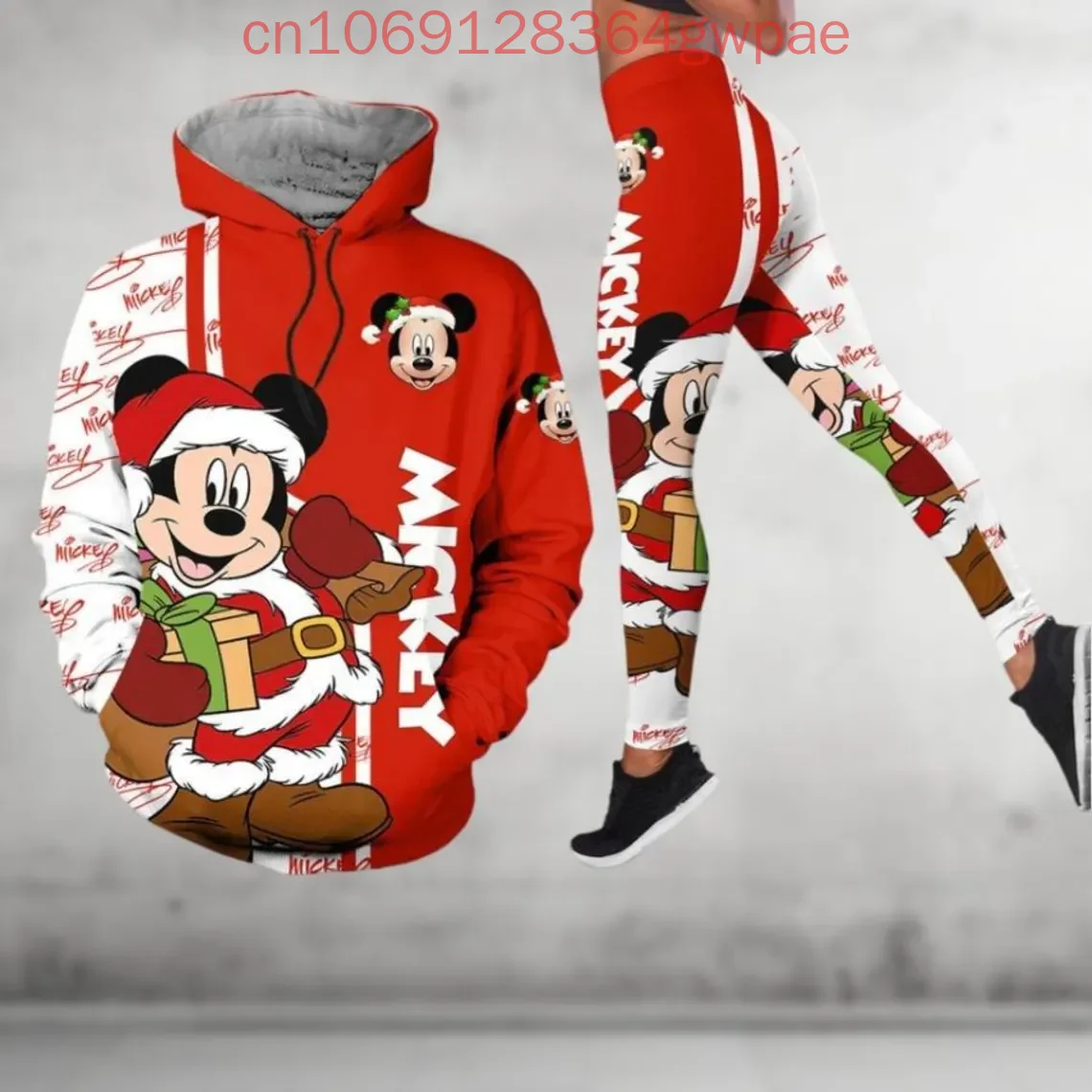 Леггинсы с капюшоном Disney Mickey Minnie Cruise 3d женский комплект штаны для йоги Disneyland