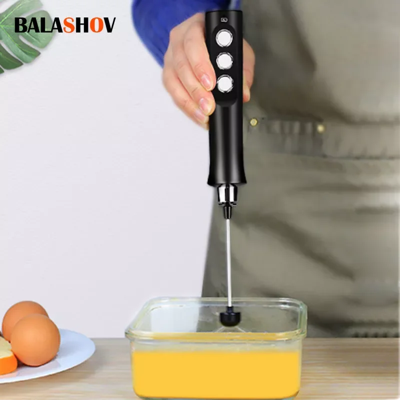 

Rechargeable Milk Frother Blender 3 In 1 Handheld Foamer High Speeds Drink Mixer For Coffee Cappuccino Egg Stirring