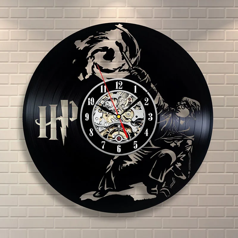 

Волшебная Тема фильма, светодиодные настенные часы, бесшумные винтажные настенные часы с виниловой записью, аксессуары для украшения дома, ...