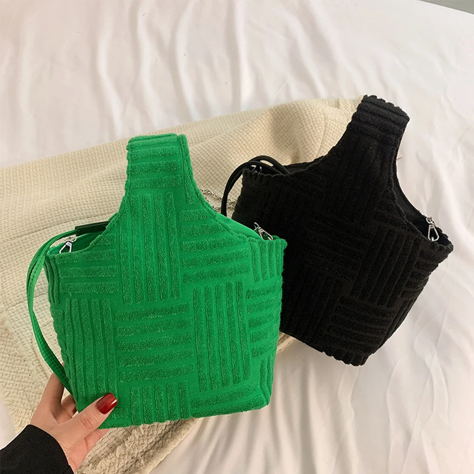 

Роскошная женская маленькая сумка-мешок, Высококачественная тканевая сумка-мессенджер в полоску на цепочке, дизайнерские популярные женск...