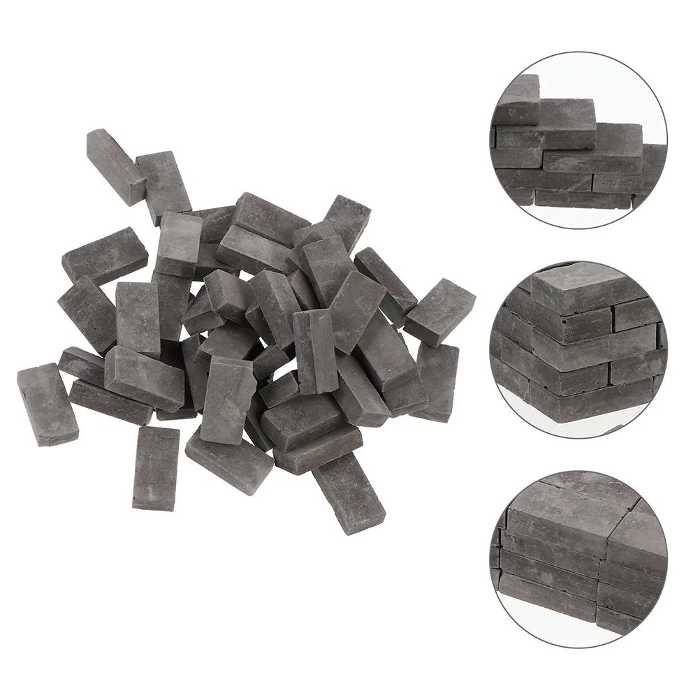 

3 Bags Kids Food Toys Simulated Brick Sand Table Landscape 1.7X0.9cm Simulation Miniature Grey Clay Micro Decor Child