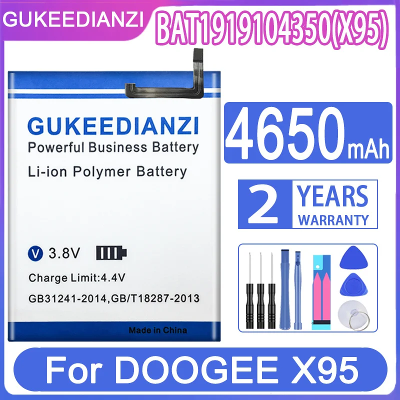 

GUKEEDIANZI Replacement Battery BAT1919104350 (X95) 4650mAh For Doogee X95 X 95 Batteries + Free Tools