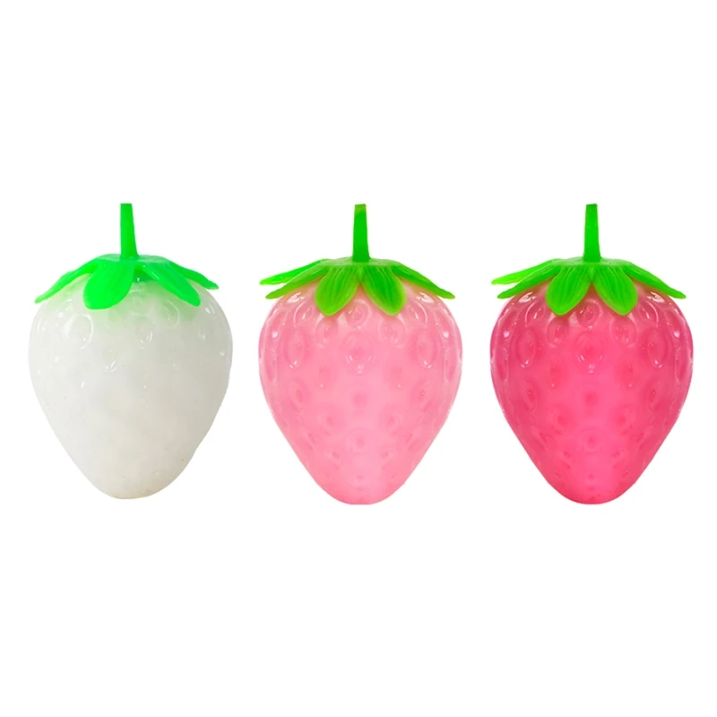 3pcs Squishy Toy Strawberry Shape Squishy Stress Relief Toy Pack for Kids Boys