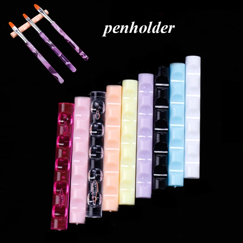 

5Slot/PCS Rack Acrylic Shelf Penholder Nail Painting Pen Display Rest Holder Stand Colorful Nail Art UV Gel Brush Display Holder