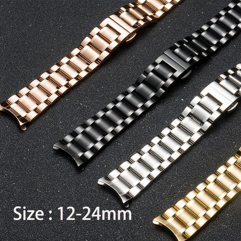 Часы из твердой нержавеющей стали с закрытым концом 12 мм 13 14 15 16 17 18 19 20 21 22 23 24