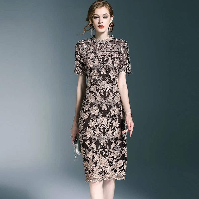 Новинка роскошный вечерний наряд средней длины для свадьбы осенне-зимнее