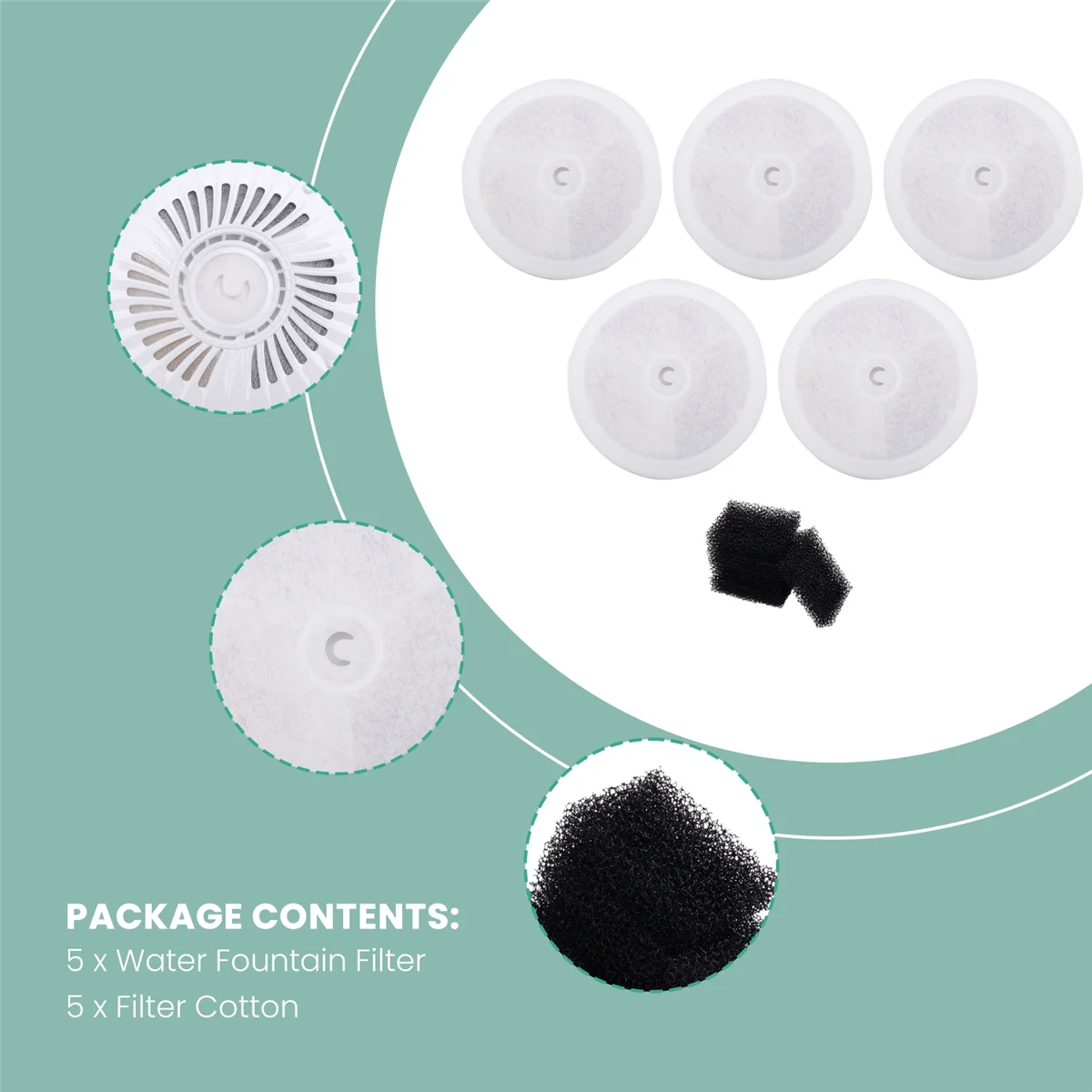 Для фильтровальных блоков PETKIT 3.0 для фонтанов домашних животных Eversweet 2S/3/3 Pro Solo/Solo