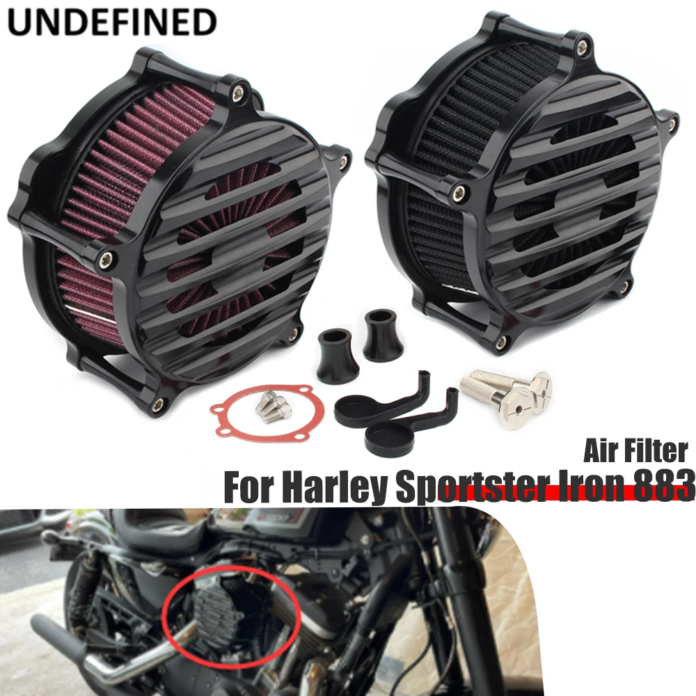 Filtro de aire para Harley Sportster Iron 883 XL883 XL1200 48 72 1991-2021 CNC, estilo de valla de aluminio, Kit de sistema de admisión de limpiador