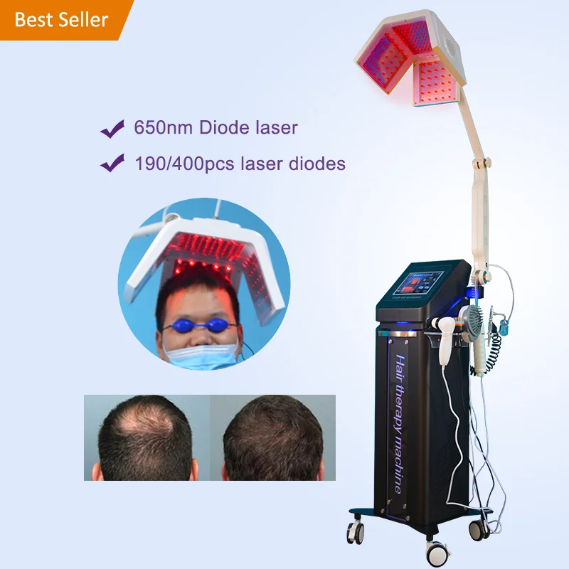 

190/400 pcs Diode laser hair growth device low level therapy hair loss Treatment Grow Equipment 650nm Light Regrowth Machine