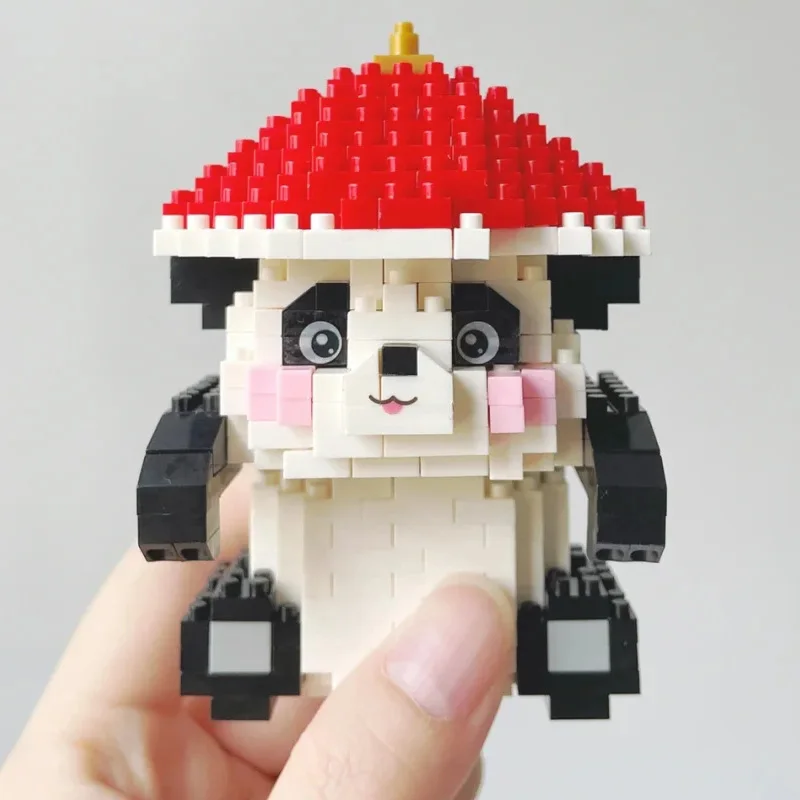 

Детская игрушка, Детская панда с шапочкой, подвесная кукла, 3D модель, «сделай сам», мини-алмазные блоки, конструктор