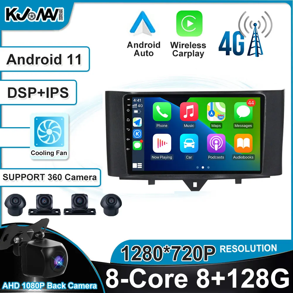 

DSP IPS Android 11 Carplay Car Radio Multimedia Stereo Player WiFi GPS Navigation For Mercedes Benz Smart Fortwo 2010-2015