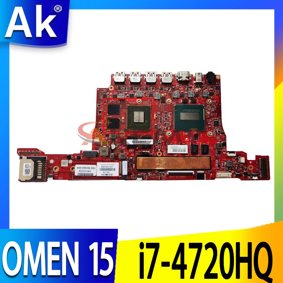 

Motherboard 806344-601 For HP OMEN 15 Laptop Motherboard REACHER MB 14212-2 W/ i7-4720HQ 8GB RAM 806344-001 Tested OK