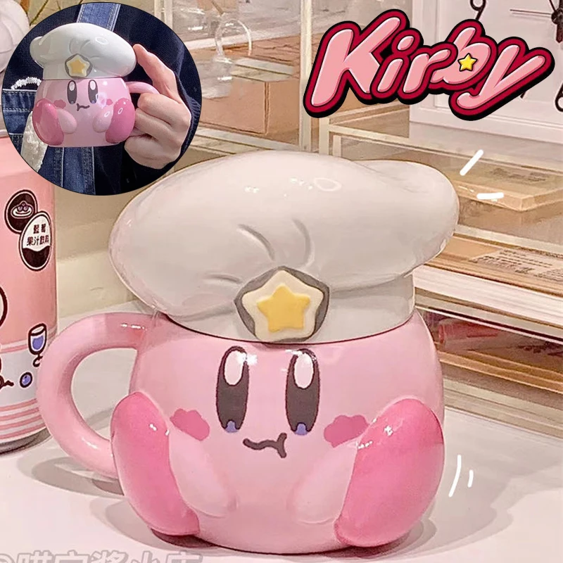 Милые керамические кружки Kirby кофейные чашки мультяшная креативная ручная чашка