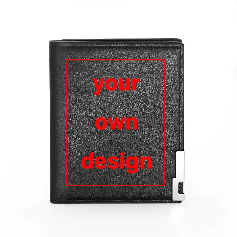 

Your OWN Design Brand /Picture Cover Printing Men Women Leather Wallet DIY Custom Credit Card Holder Short Purse