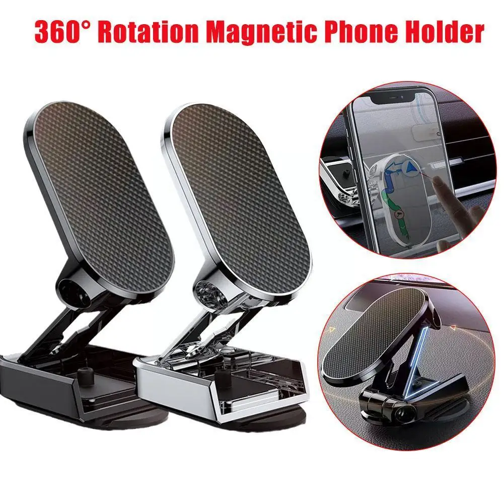 

360 Degree Rotatable Magnetic Car Phone Holder Magnet Support Car In Phone Foldable Bracket Car Stand Mount Smartphone GPS B5G4