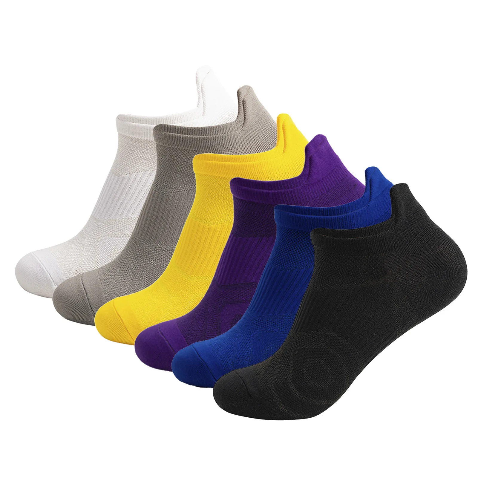 6 Pairs New Professional Outdoor Men and Women Sports Socks Athletic Colorful Unisex Towel Bottom Running Socks for Men
