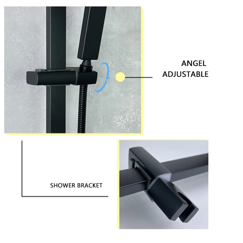 Регулируемая по высоте раздвижная ручная душевая балка Angel хромированная