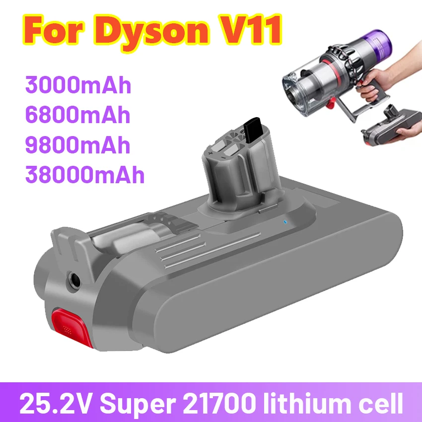 

2022 Nieuwe Voor Dyson V11 Batterij Absolute V11 Dier Li-Ion Stofzuiger Oplaadbare Batterij Super Lithium Cell 38000Mah