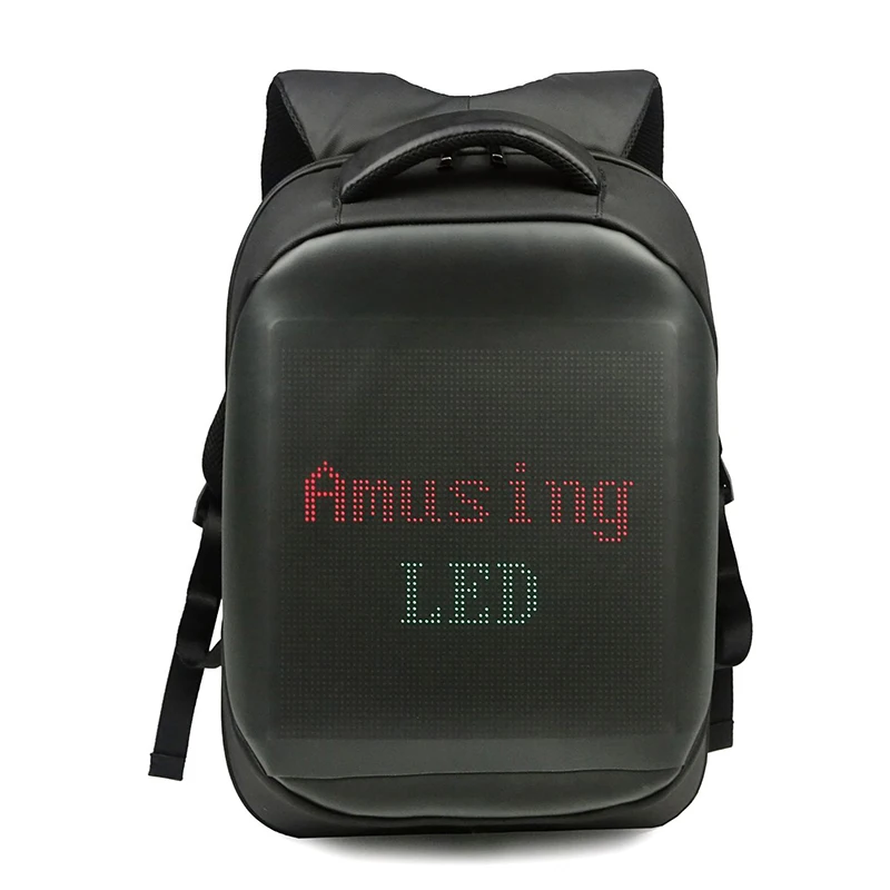 

Factory direct LED light multi-function dynamic backpack Vibrating cross-word advertising backpack bulk customization