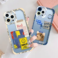 creative poster label for iphone 13 case for iphone 12 mini 11 pro max xs x xr 7 8 plus se 2020 clear tpu camera protection
