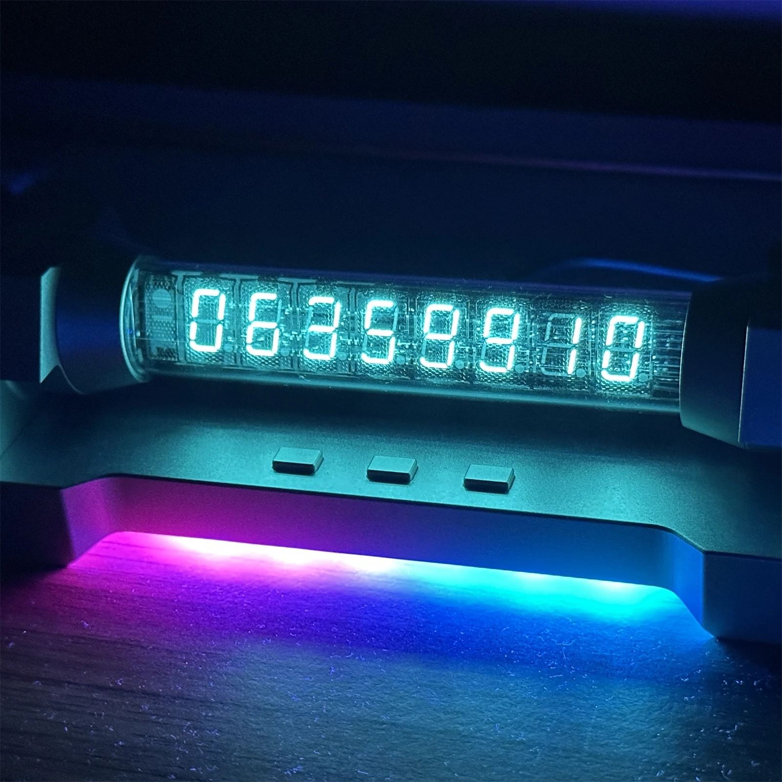 

Светящаяся трубка IV18, флуоресцентные трубчатые часы RGB Cyberpunk VFD Geek Nixie, цифровое украшение, настольный подарок, креативный орнамент, будильник