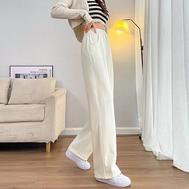 Мягкие удобные женские брюки с широкими штанинами новинка 2023 повседневные