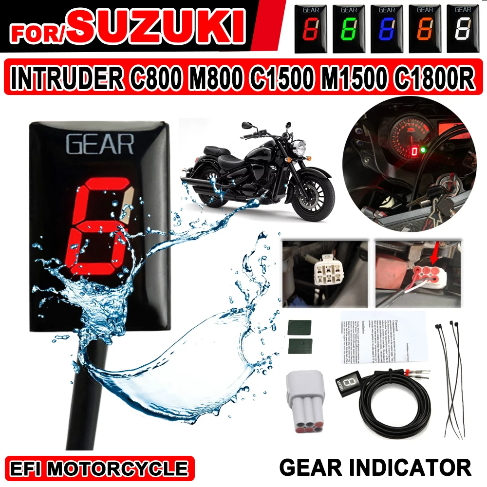 

For SUZUKI Intruder C800 M800 C1500 M1500 C1800R M1800R M1800R2 EFI Motorcycle Accessories 6 Speed Gear Display Indicator Meter