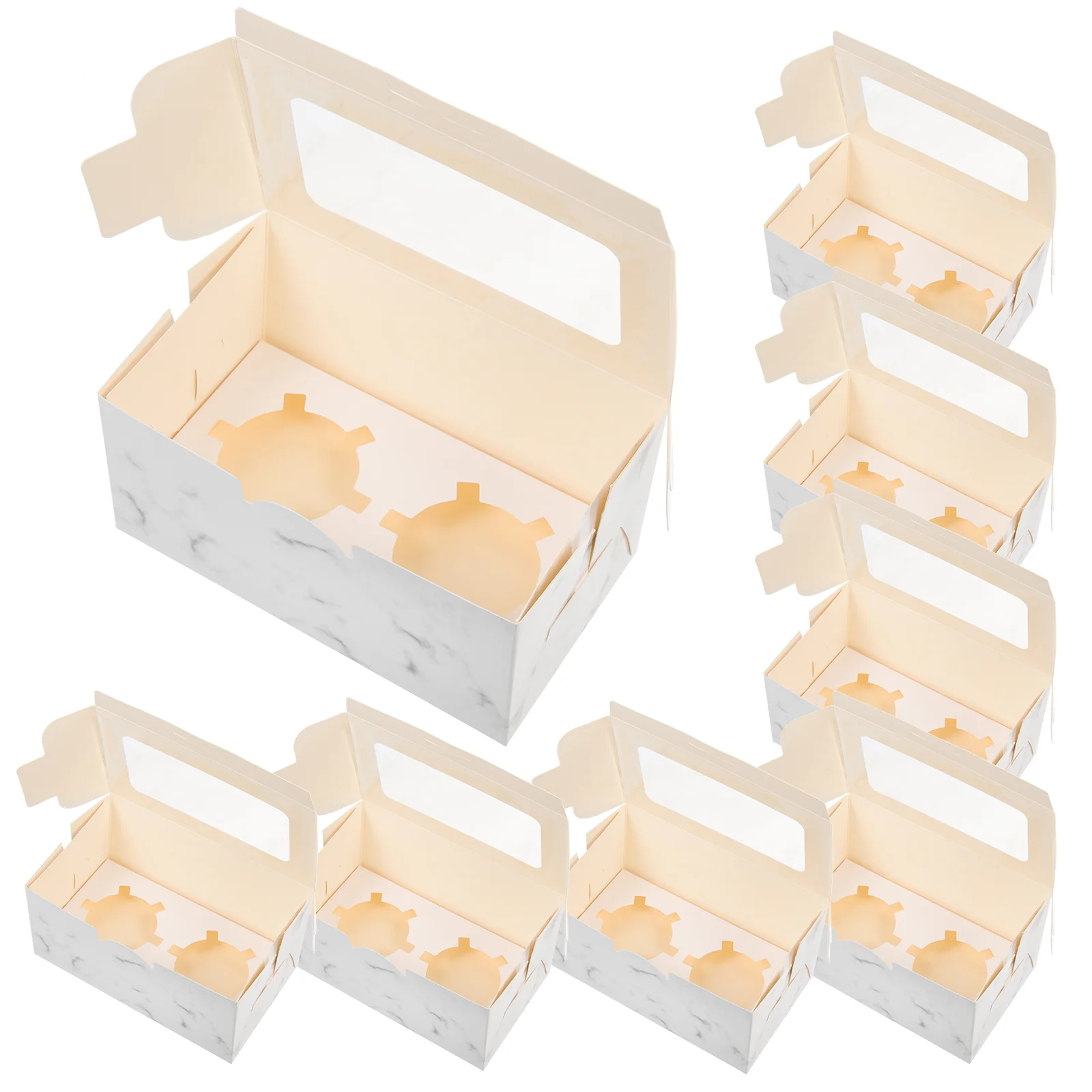 

10Pcs Portable Daily Use Multi-function Cupcake Container Household Bakery Boxes Compact Box for Daily Packing Wrapping Bakery
