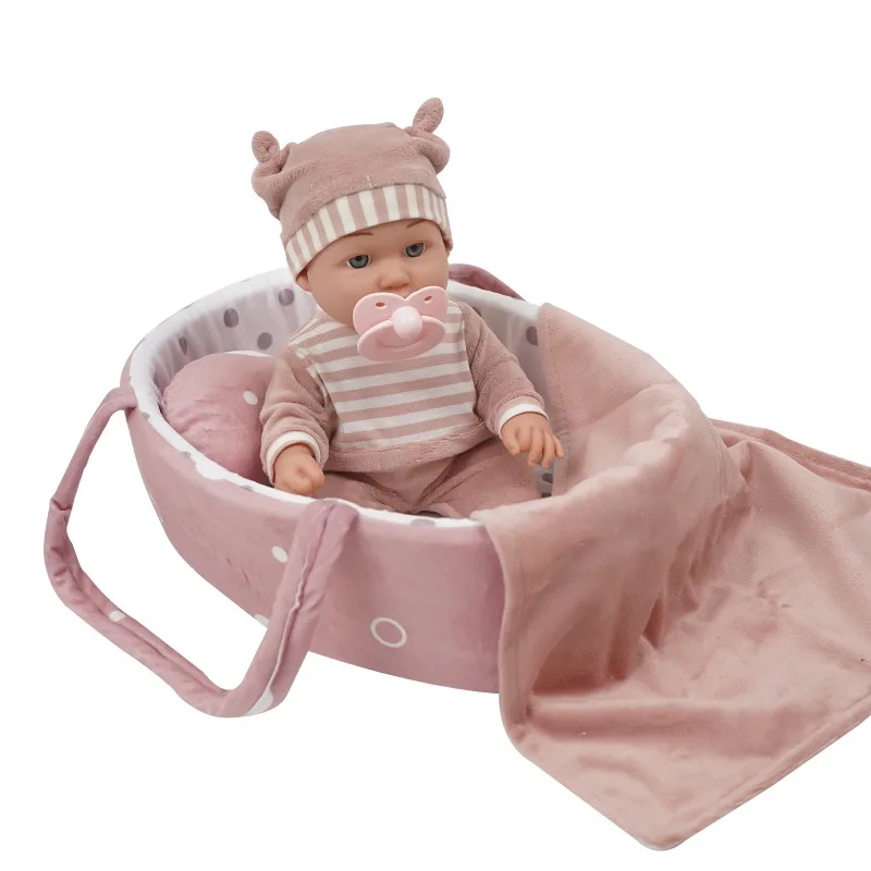12'' Baby Doll Playset with Washable Doll Accessories Includes Carrier Bassinet Bed Pacifier Blanket and Pillow