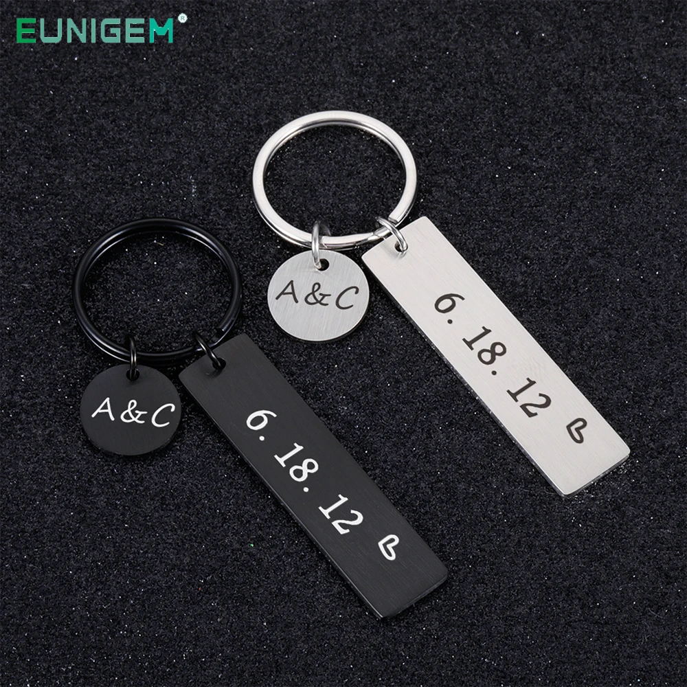 

Special Gift Personalized Keychain Custom Key Chains Engraved Text Date Intials Names Customized Lover Valentines Day Gifts