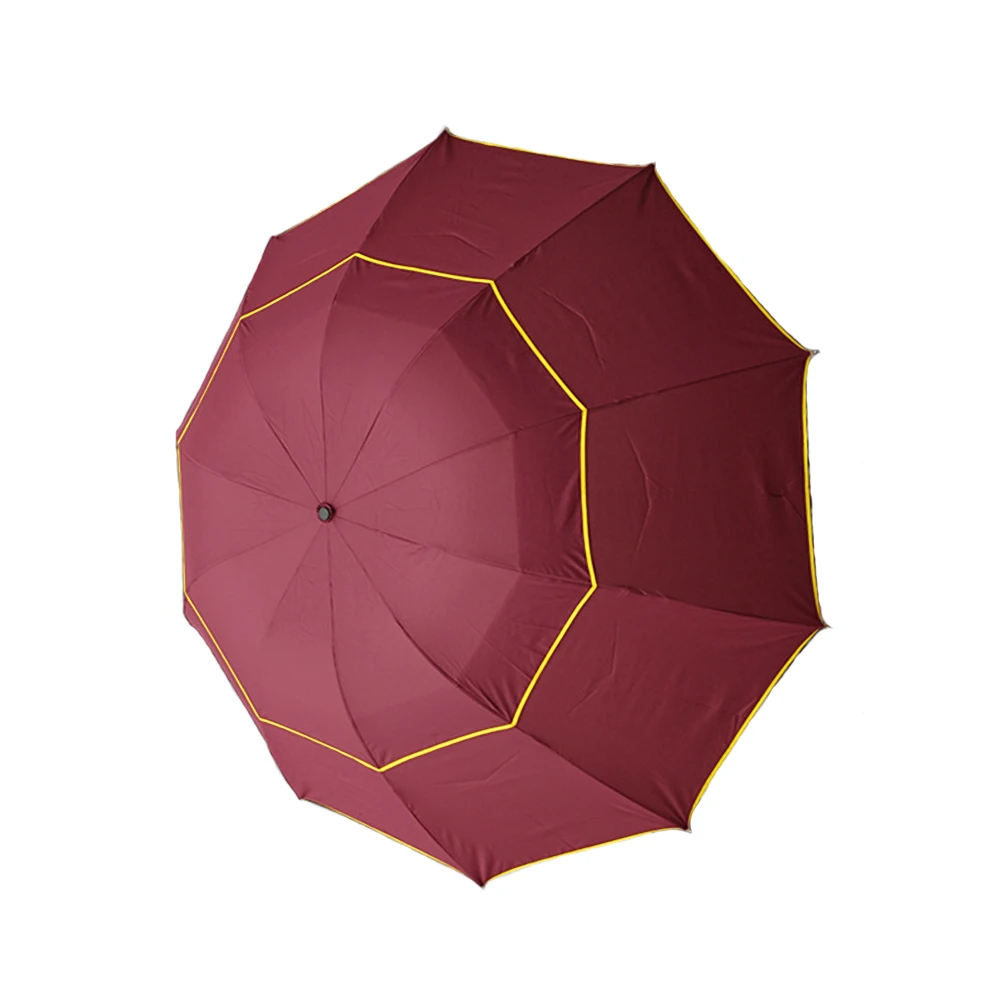 

Large Windproof Fashion Sun Golf Umbrella Rain Durable Double Layer Gift Portable Anti UV Fast Dry Travel Three Folding