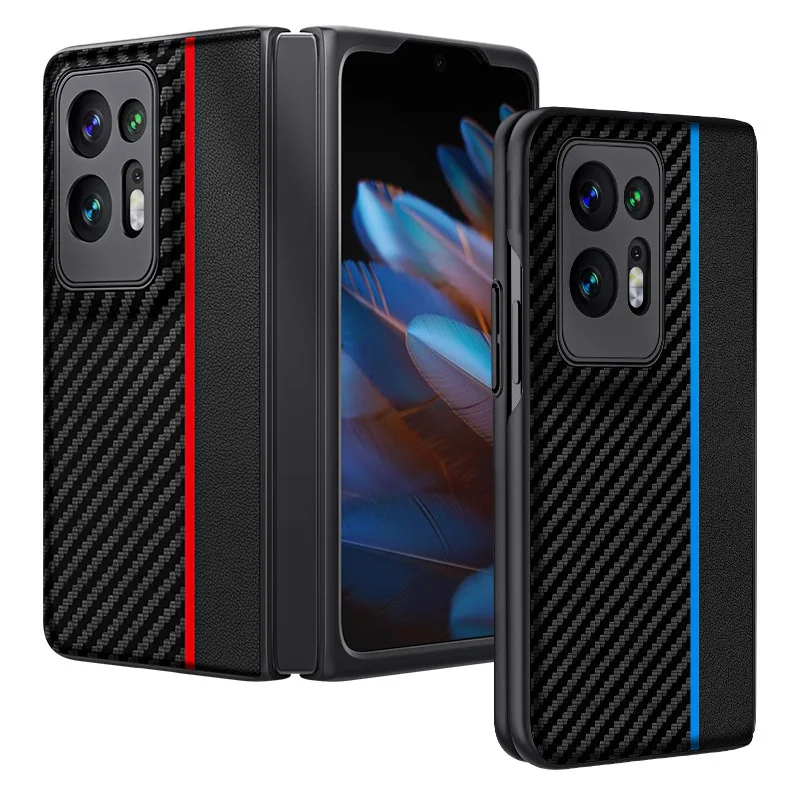 

PU Leather Material Carbon Fiber Pattern Case For OPPO Find N2 Case