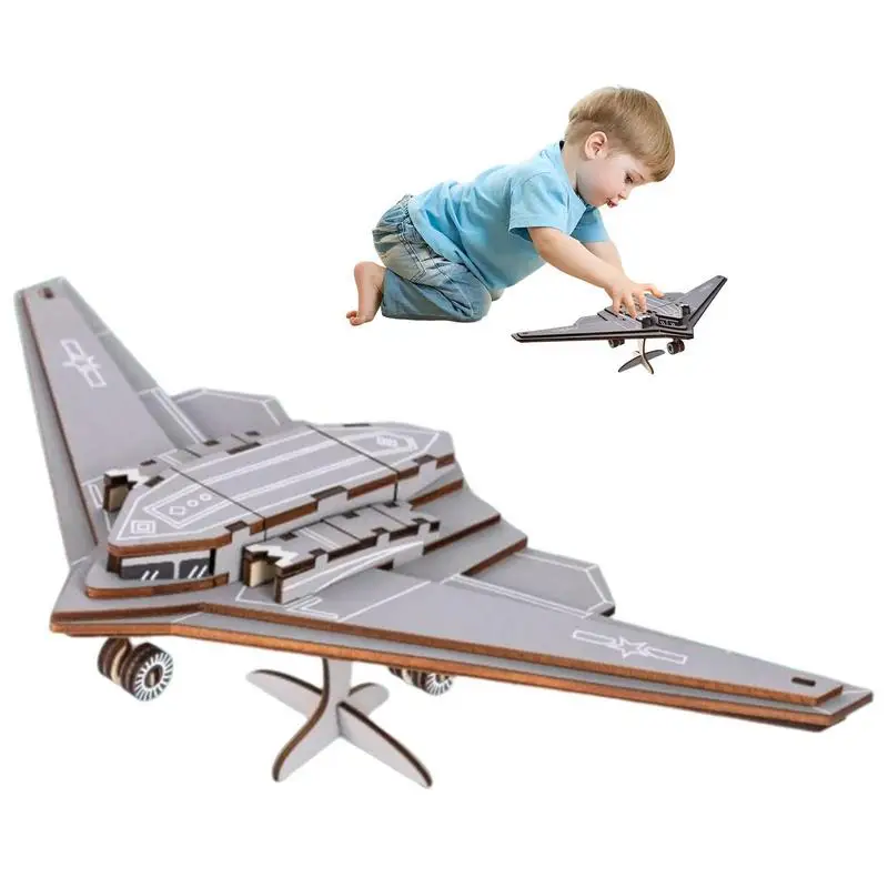 

Деревянная модель самолета, 3D деревянные головоломки для детей, Создайте свой собственный деревянный 3D-пазл в сборе, Набор для творчества, модель стелс, обучающая модель