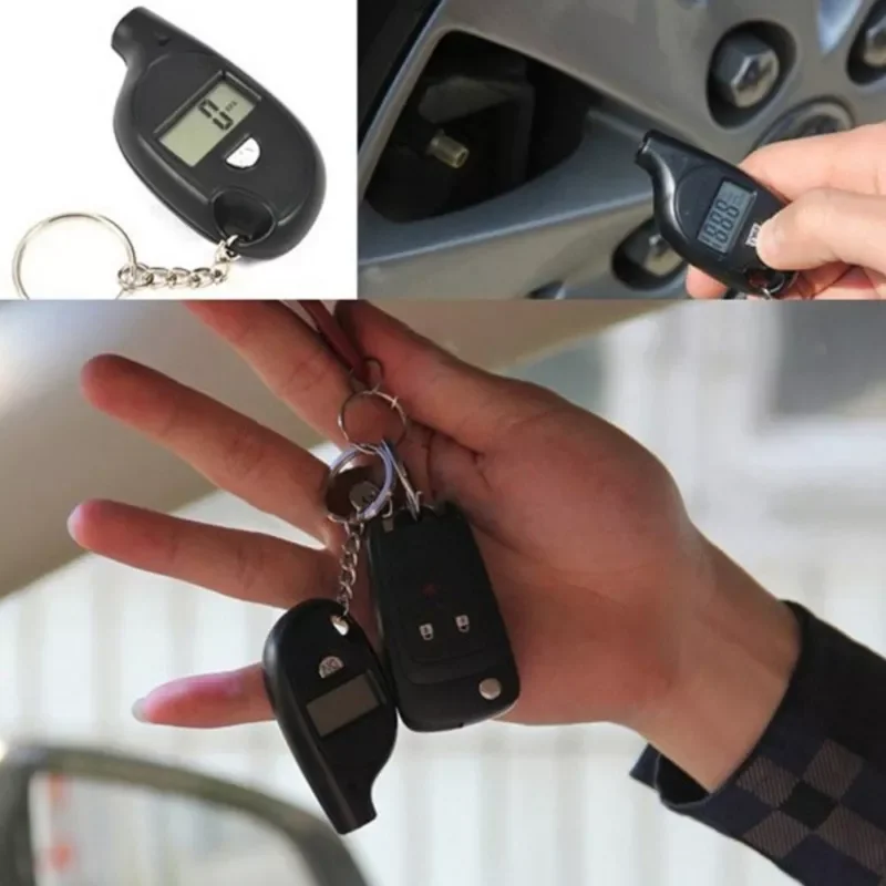 

carrocarro2022 NEWMini Keychain Style Tire Gauge Digital Lcd Display Car Tire Air Pressure Tester Meter Auto Car Motorcycle Tire