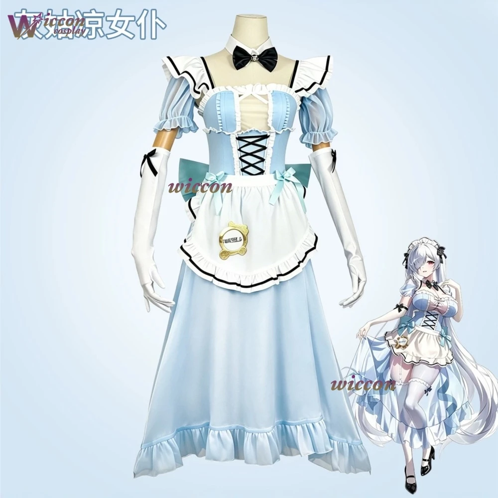 Фото GODDESS Cos VICTORY: Косплей Никке Золушки из игры, костюм горничной из кафе Золушки, серый парик, костюм на Хэллоуин. №2