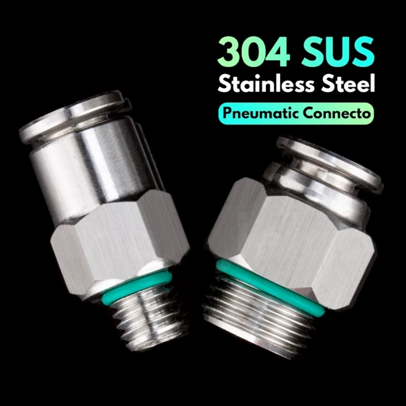 

304 SUS stainless steel full metal Pneumatic Connecter Fittings G1/8" / M6 for 3D printer 4MM bowden PTFE tube PC4