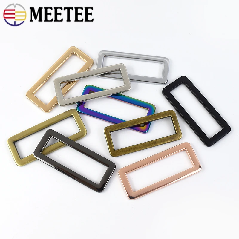 Фото Meetee 5-30 шт. металлические квадратные пряжки 25-38 мм, ремень для сумки, соединительная застежка, кольцо для ошейника для собаки, пряжка, лямка, регулируемые петлевые крючки, аксессуары №5