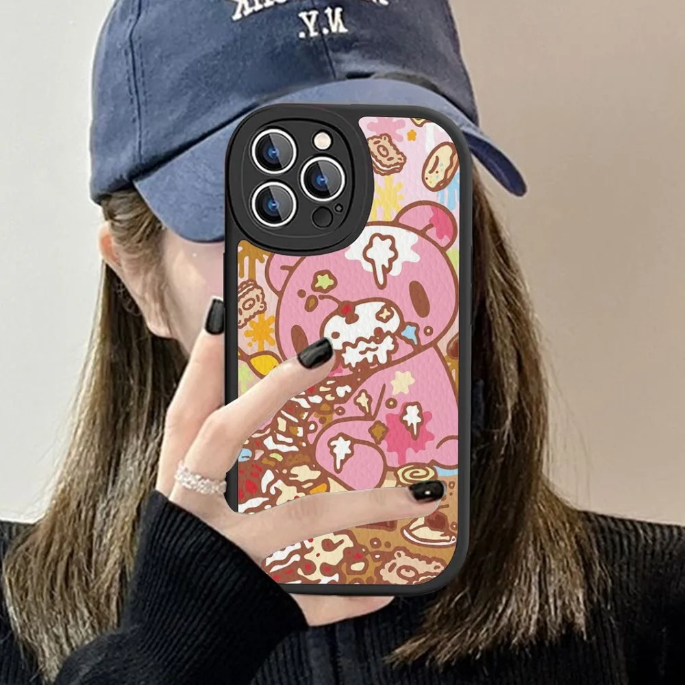 Cartoon G-gloomy Bear Phone Case Hard Leather For iPhone 16 15 14 13 12 Mini 11 Pro Max Xs X Xr 7 8 Plus Fundas