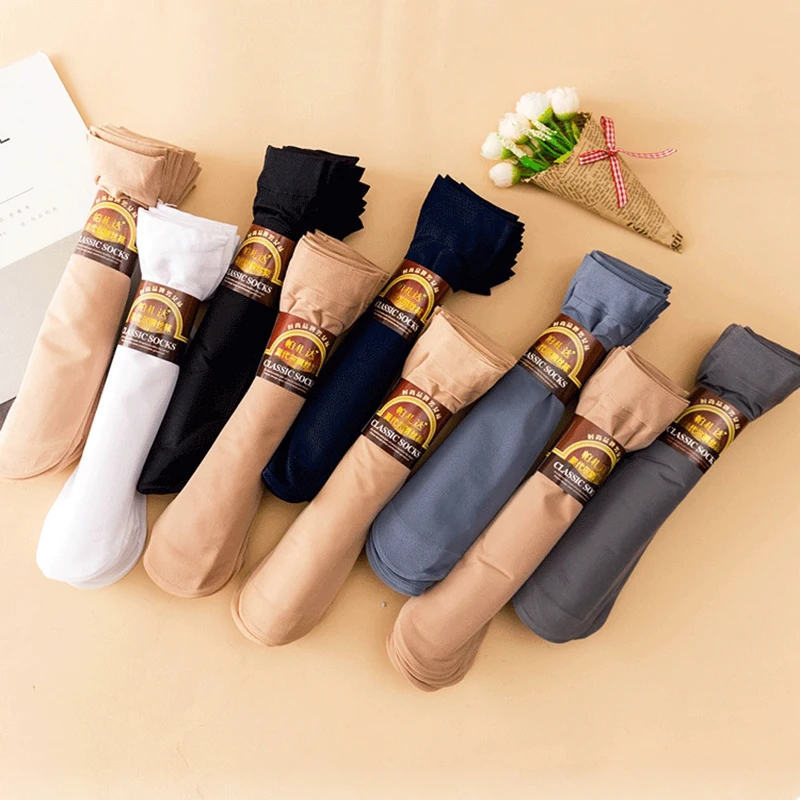 

Летние ультратонкие эластичные шелковые дышащие удобные Нескользящие мягкие стальные носки 10 пар