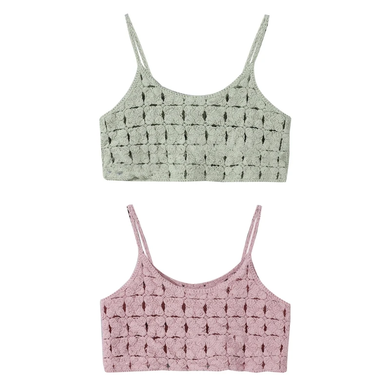 

Ladies Crocheted Camisole Sexy Sleeveless Tank Tops All-match Summer Crop Tops Women's Sling Tops Beachwear Knitted Vest