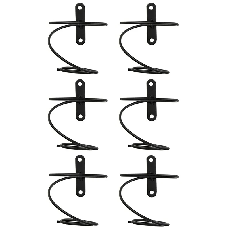 

Promotion! Pack Of 6 Wall Mounted Wine Racks - Red Wine Bottle Display Holder With Screws, Metal Hanging Wine Rack Organizer