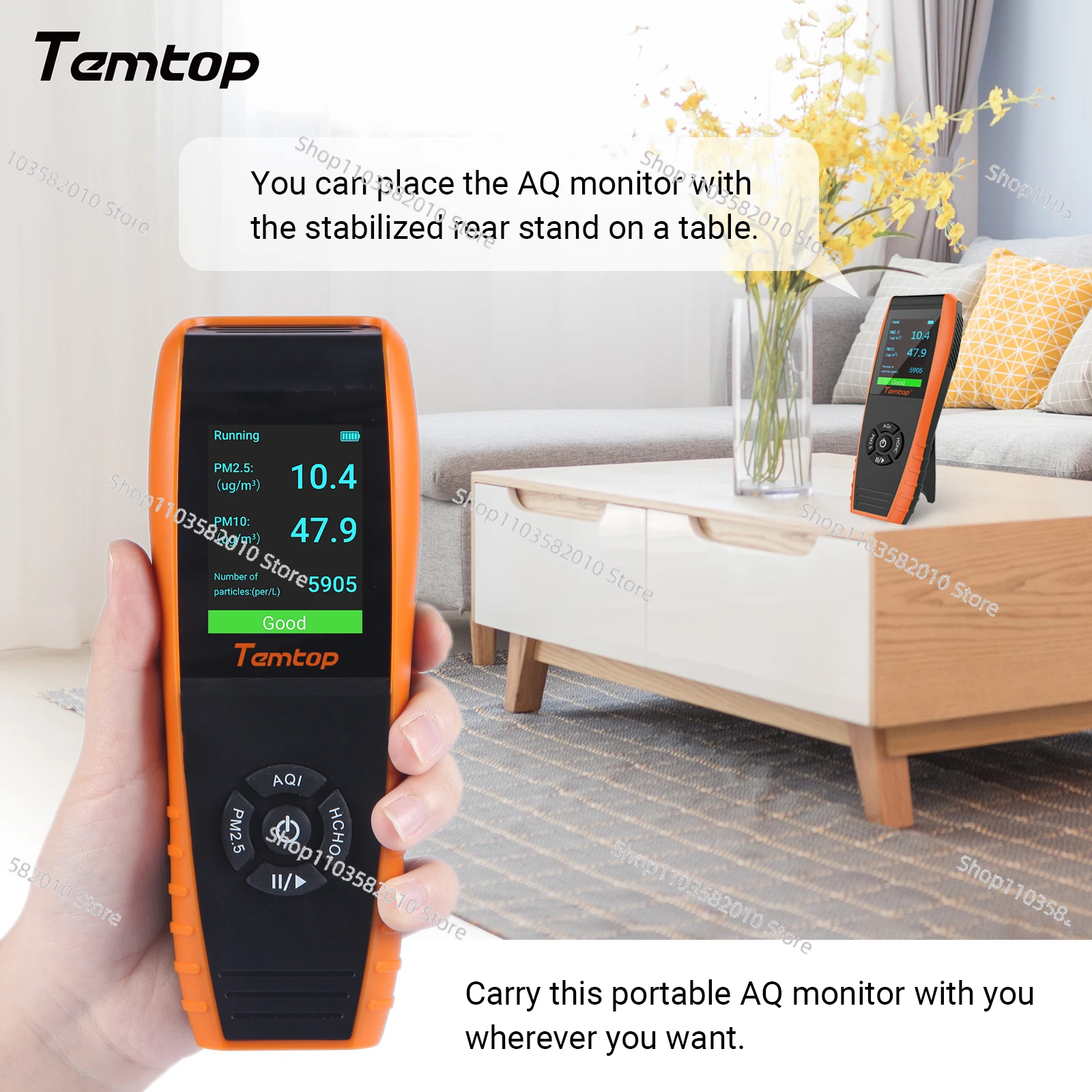 Temtop LKC-1000S + 2nd Generation Professional монитор формальдегида Detector с HCHO/PM2.5/PM10/TVOC Data Export