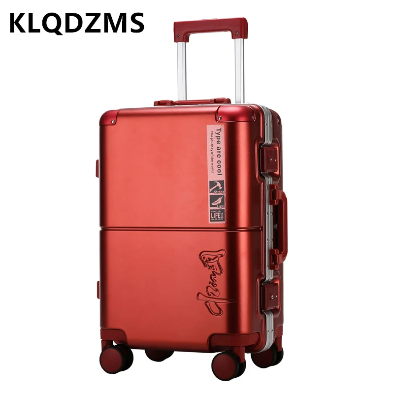 KLQDZMS New Women's Trolley Case Aluminum Frame Luggage 20 